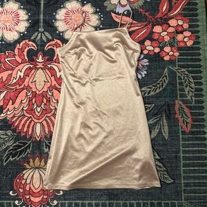 ✨ Satin Slip Mini Dress Champagne Gold Altard State M Y2K NWT